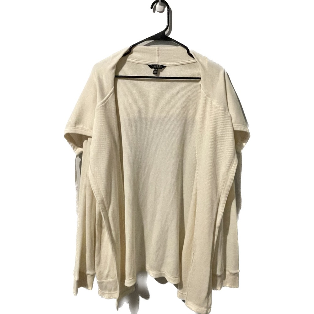 Lauren Ralph Lauren Cowl Neck Cardigan White Women’s Size XL New
